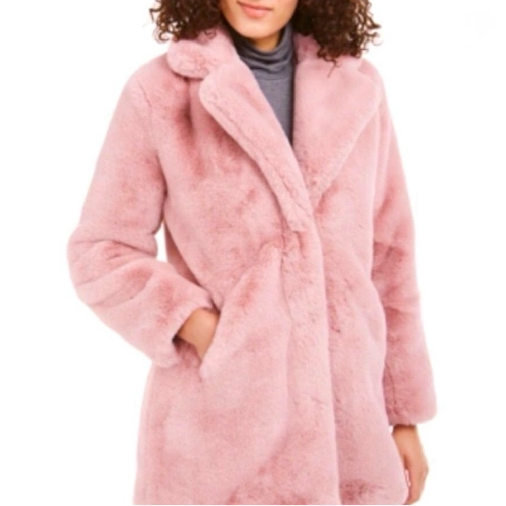 APPARIS FREE PEOPLE Pink Faux Fur Coat Med lightweight spring
